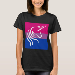 Der dunkle Unicorn-grafischer Bi-Stolz-T - Shirt