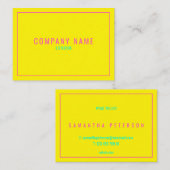 Der dünne rosa Neonrand, gelb Visitenkarte (Vorne/Hinten)