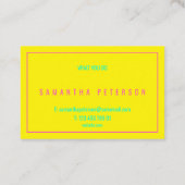 Der dünne, rosa Rand, gelb Visitenkarte (Rückseite)