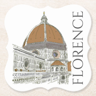 Der Duomo Florenz Italien Pen und Tinte Illustrati Untersetzer