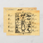 Der durch die Zwölf Konstellationen bestimmte Grem Postkarte (Vorne/Hinten)