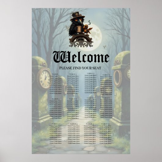 Der durch Kaffee angetriebene Rabe  Poster (Vorne)