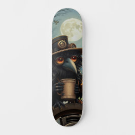 Der durch Kaffee angetriebene Rabe Skateboard