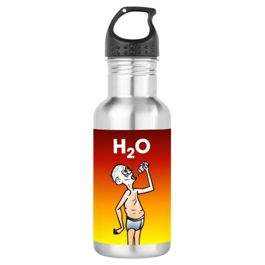 Der Durstige Mann Edelstahlflasche (Vorderseite)