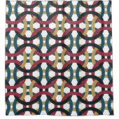 Der Duschvorhang im Retrokreis knöpft (Vorderseite)