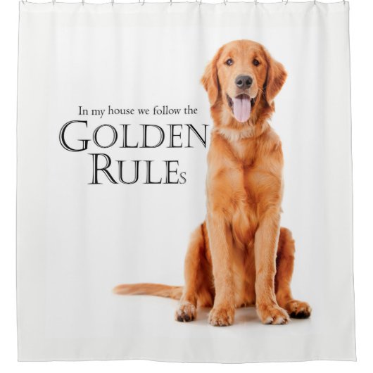 Der Duschvorhang mit den goldenen Regeln (Vorderseite)