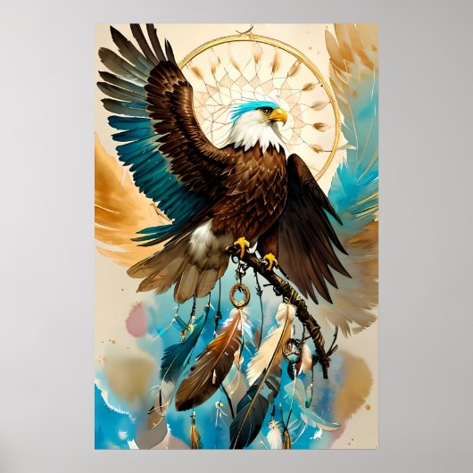 Der Eagle Dreamcatcher | Digital Art Poster (Vorne)
