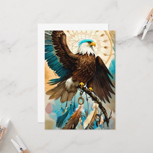 Der Eagle Dreamcatcher | Flachbildschirm Karte (Vorderseite/Rückseite Beispiel)