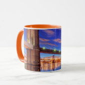 Der East River, Brooklyn-Brücke, Manhattan Tasse (Vorderseite Links)