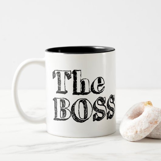 Der echte Boss Zweifarbige Tasse (Mit Donut)
