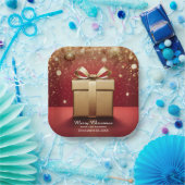Der echte Geschenk-Gold-Weihnachts-Papierteller Pappteller (Party)