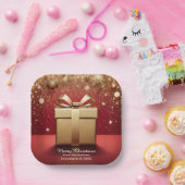 Der echte Geschenk-Gold-Weihnachts-Papierteller Pappteller (Party)