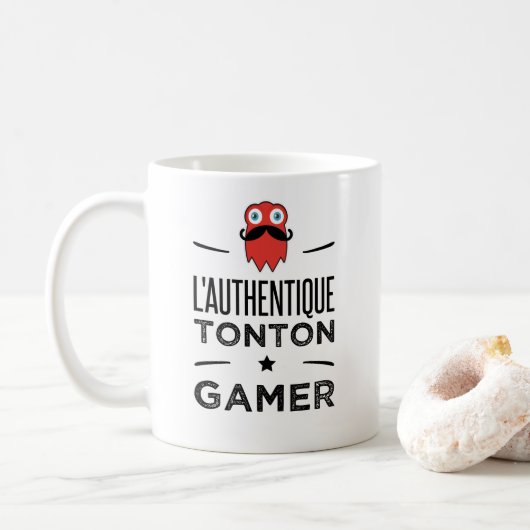 Der echte Onkel Gamer Kaffeetasse (Mit Donut)