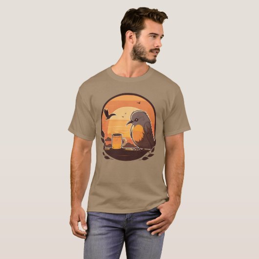 Der echte Vogel braucht eine Menge Kaffee-Familie T-Shirt (Vorne ganz)