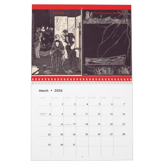 Der Edgar Allan Poe und Wandkalender Harrys Clarke (Mär 2026)