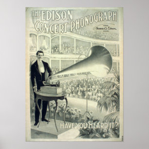 Der edison-Konzertplattenspieler Poster
