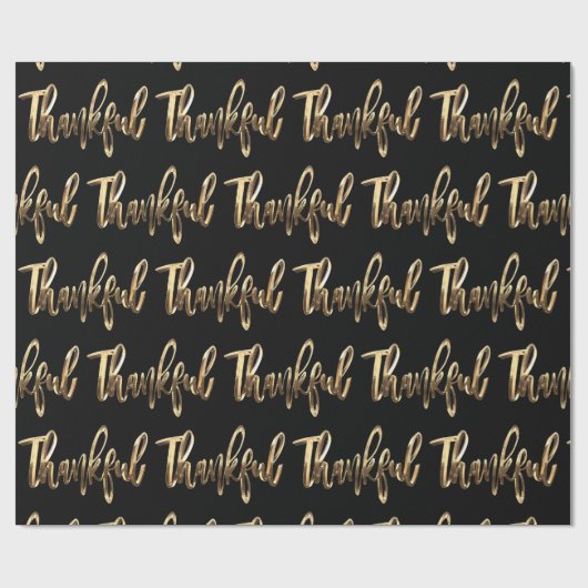 Der edle Schwarz-Gold-Erntedank Geschenkpapier (Flach)