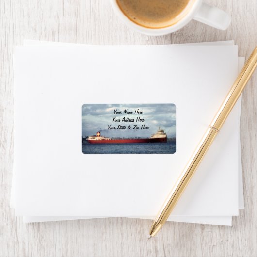 Der Edmund Fitzgerald am St. Clair River Adressaufkleber (Insitu)