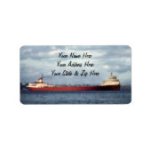 Der Edmund Fitzgerald am St. Clair River Adressaufkleber (Vorne)