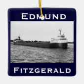 Der Edmund Fitzgerald am St. Clair River Keramikornament (Vorderseite)