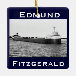 Der Edmund Fitzgerald am St. Clair River Keramikornament