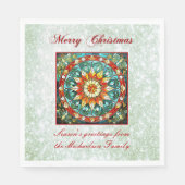 Der Effekt des grünen Glitzer aus Hartglas Serviette (Vorderseite)