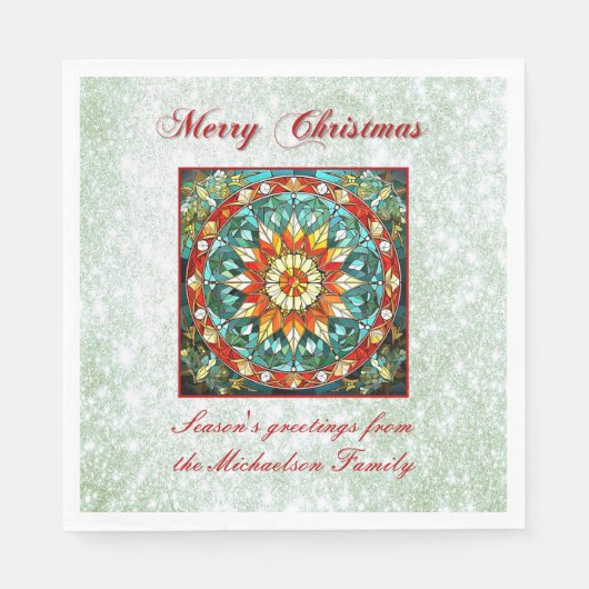 Der Effekt des grünen Glitzer aus Hartglas Serviette (Vorderseite)