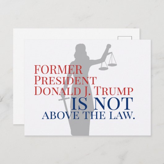 Der ehemalige Präsident Trump steht nicht über dem Postkarte (Vorne/Hinten)