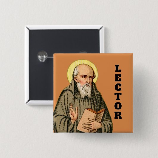 Der Ehrwürdige Beda predigend (P 008) Button (Vorne & Hinten)