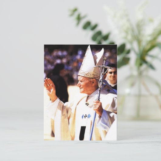 Der ehrwürdige Papst Johannes Paul II. Postkarte (Stehend Vorderseite)