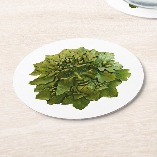 Der Eichenkönig | Der Grüne Mann Runder Pappuntersetzer (Angewinkelt)