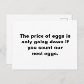 Der Eierpreis sinkt nur, wenn man zählt Postkarte (Vorne/Hinten)