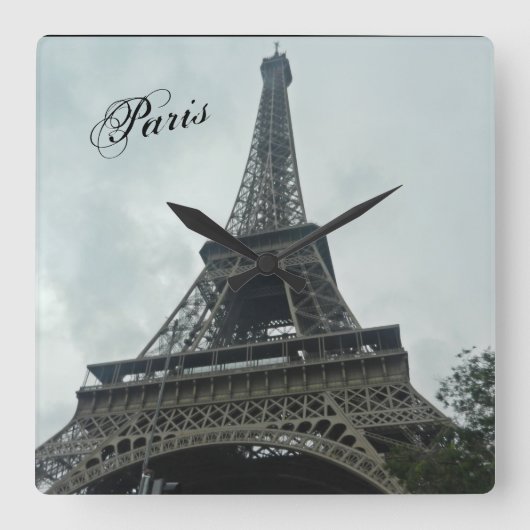 DER EIFFEL-TURM QUADRATISCHE WANDUHR (Vorderseite)