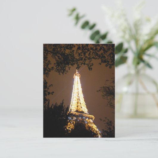 Der Eiffelturm am Abend, Paris Frankreich Postkarte (Stehend Vorderseite)