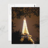 Der Eiffelturm am Abend, Paris Frankreich Postkarte (Vorne/Hinten)