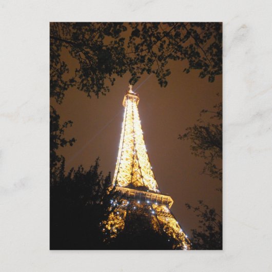 Der Eiffelturm am Abend, Paris Frankreich Postkarte (Vorderseite)