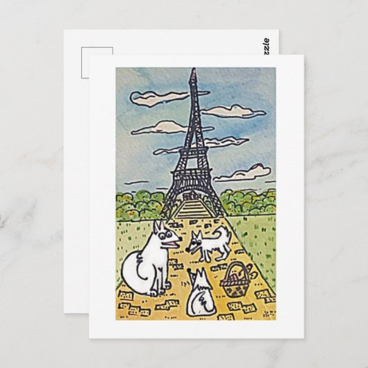 Der Eiffelturm, die originelle Art Parodie Postkarte (Vorne/Hinten)