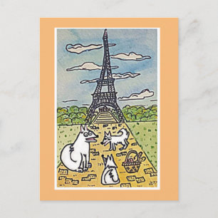Der Eiffelturm, die originelle Art Parodie Postkarte