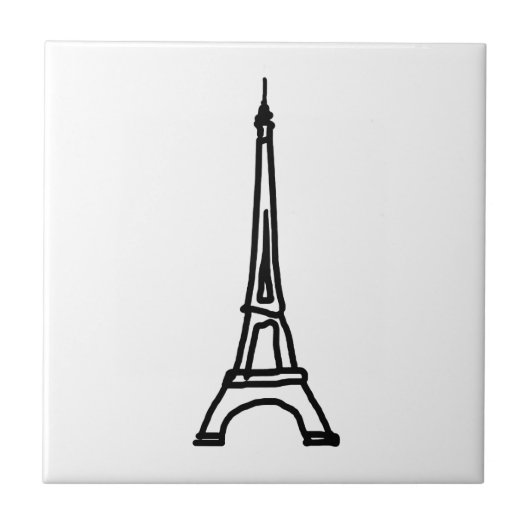 Der Eiffelturm / Frankreich Fliese (Vorderseite)