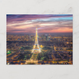 Der Eiffelturm in der Nacht, Paris Frankreich Postkarte