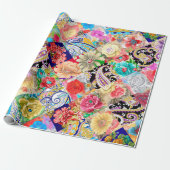 Der Eiffelturm in Paris. Helle und lebendige Abstr Geschenkpapier (Ungerollt)