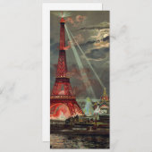 Der Eiffelturm in roter Einladung (Vorne/Hinten)