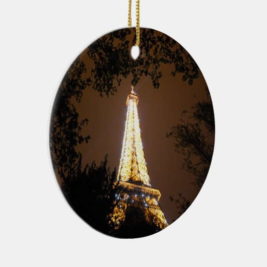 Der Eiffelturm nachts Keramik Ornament (Rechts)
