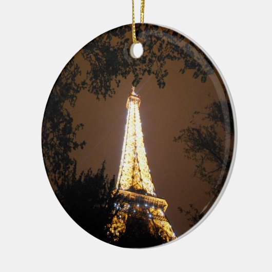 Der Eiffelturm nachts Keramik Ornament (Links)