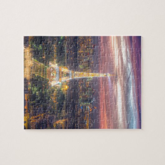 Der Eiffelturm nachts, Paris Frankreich Puzzle (Horizontal)