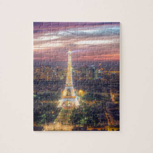 Der Eiffelturm nachts, Paris Frankreich Puzzle (Vertikal)