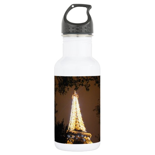 Der Eiffelturm nachts Trinkflasche (Vorderseite)