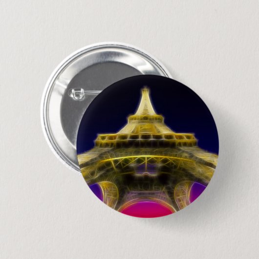 Der Eiffelturm, Paris, Frankreich Button (Vorne & Hinten)