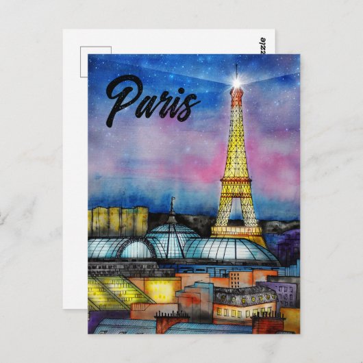 Der Eiffelturm Paris Frankreich Postkarte (Vorne/Hinten)