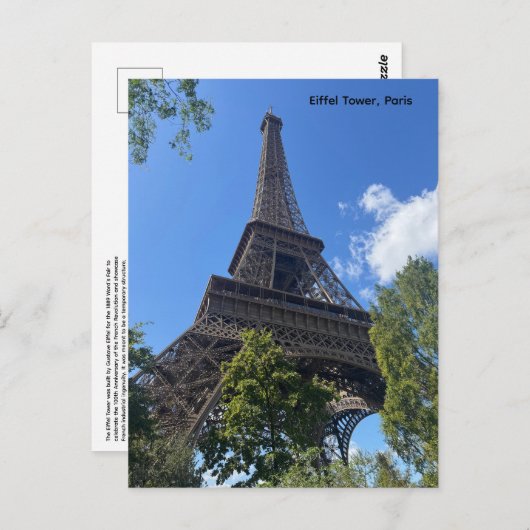 Der Eiffelturm, Paris, Frankreich Postkarte (Vorne/Hinten)